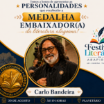 Carlo Bandeira será homenageado com a Medalha Embaixador da Literatura Alagoana