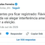 Nikolas Ferreira afirma que resultado das urnas poderá ser contestado caso Flávio Bolsonaro vença eleição